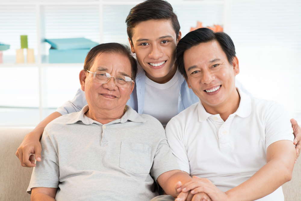three generations of the same family together