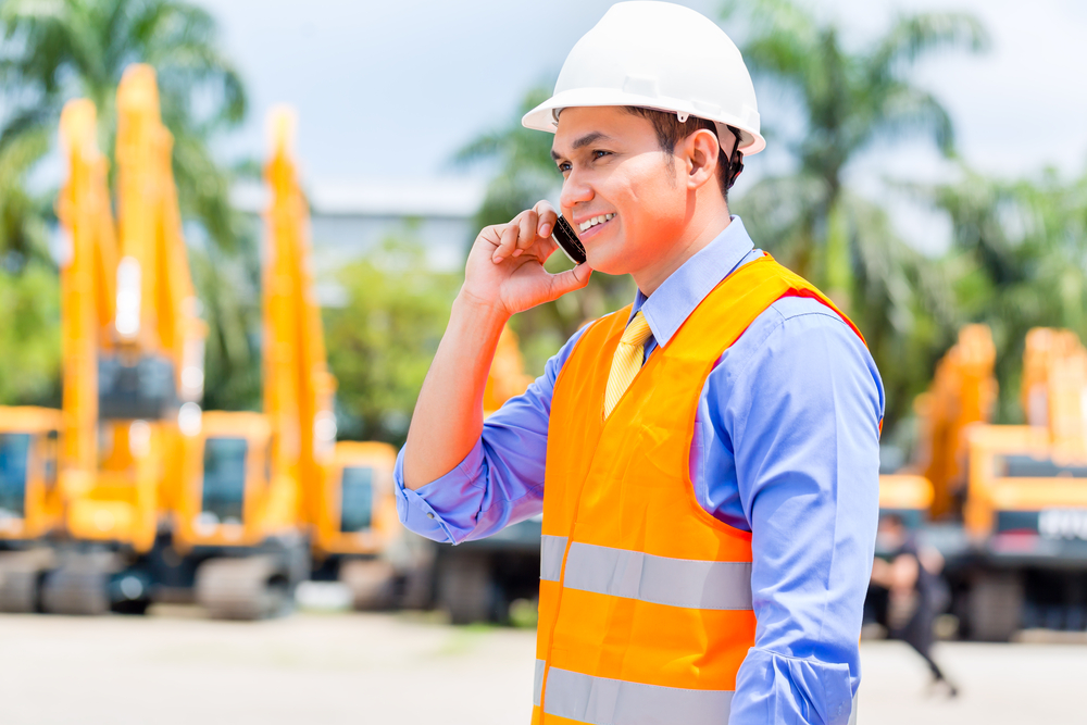 man on the phone smiling