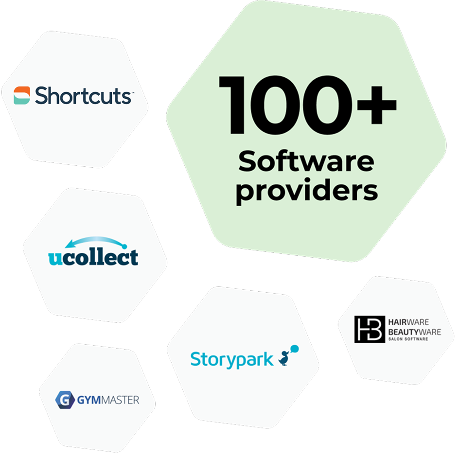 100+ Service Providers including Shortcuts, uCollect, GymMaster, Storypark and Hairwire/Beautywire